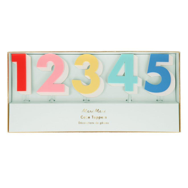 Rainbow Number Acrylic Cake Toppers Pack of 10 in 10 Designs