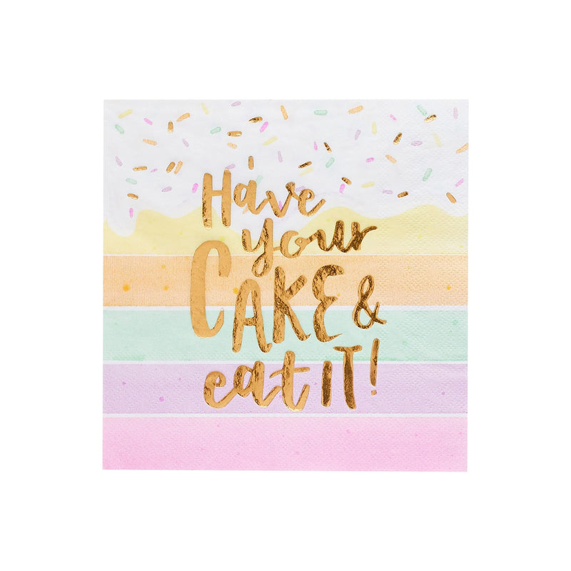 Have Your Cake and Eat It Rainbow Cake Napkins Pack of 20