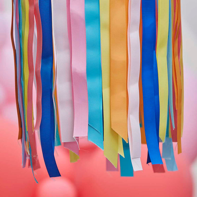 Rainbow Ribbon Hanging Hoop Decoration 90cm (H) x 40cm (D)