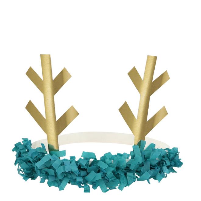 Reindeer Fringe Antler Headbands Pack of 8