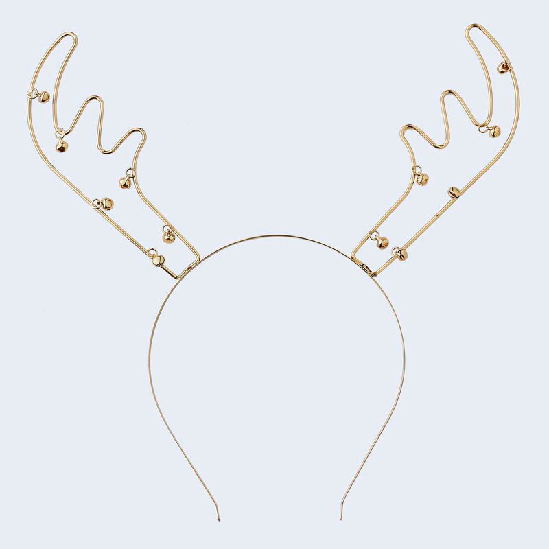 Reindeer Antlers Metal Christmas Party Headband with Bells