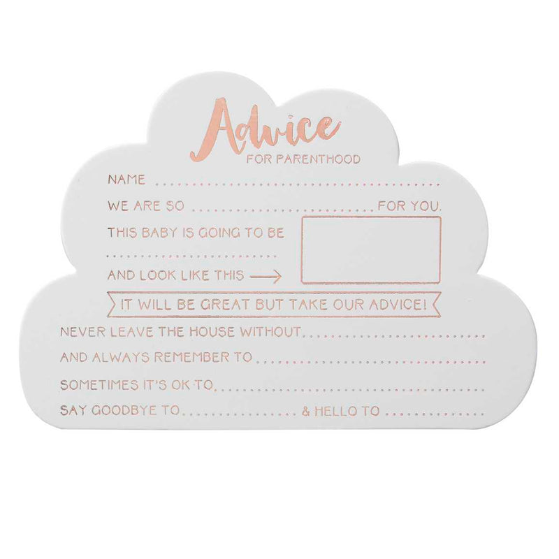 Rose Gold Baby Shower Advice Cards Pack of 10