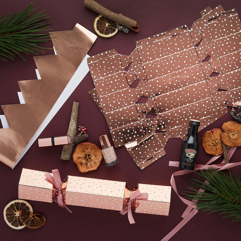 Make Your Own Rose Gold Foiled Christmas Crackers Pack of 6