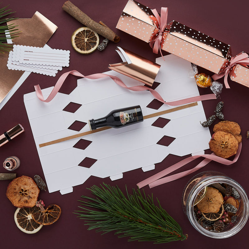 Make Your Own Rose Gold Foiled Christmas Crackers Pack of 6