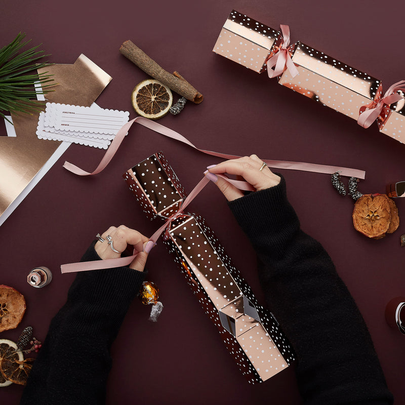 Make Your Own Rose Gold Foiled Christmas Crackers Pack of 6