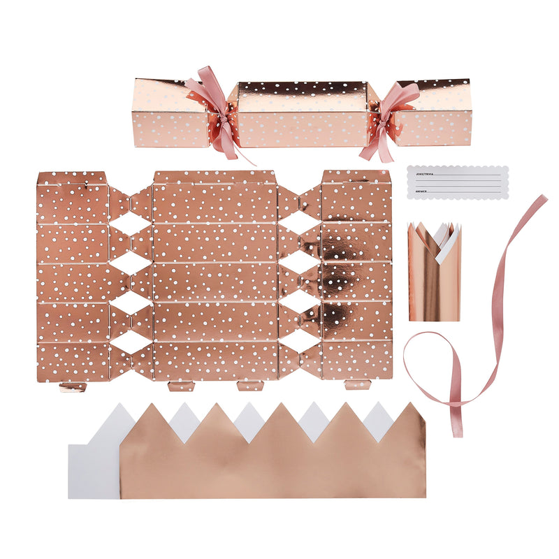 Make Your Own Rose Gold Foiled Christmas Crackers Pack of 6