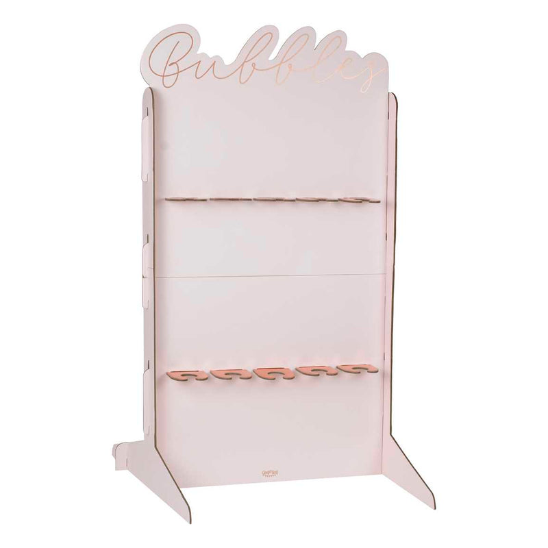 Rose Gold Foiled Bubbles Drinks Stand with 10 Glass Holders