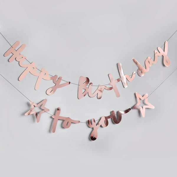 Rose Gold Happy Birthday to You Garland 2 Metres