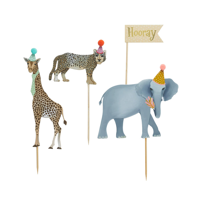 Safari Animals Cake Topper Pack of 4