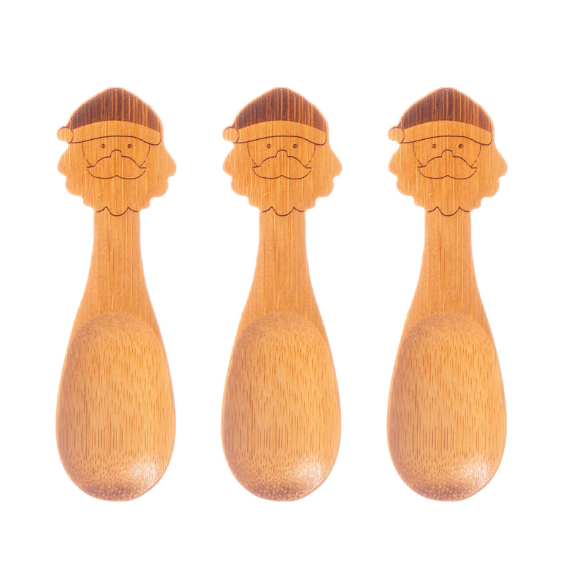Santa Bamboo Spoons - Set of 3
