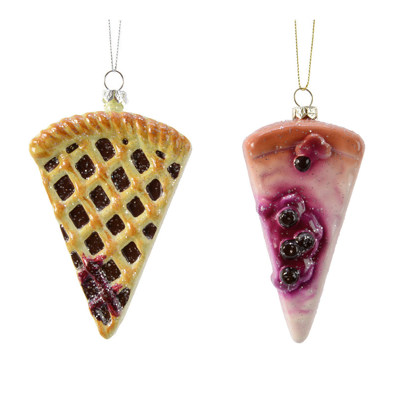 Pie Slices Shaped Hanging Christmas Tree Bauble 3D Set of 2