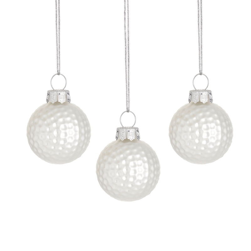 Golf Balls - Set of 3 Hanging Christmas Decorations