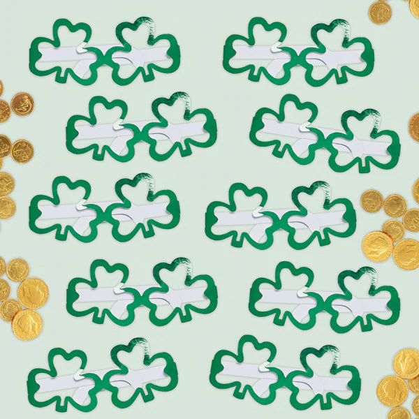 St Patricks Day Shamrock Glasses Pack of 10