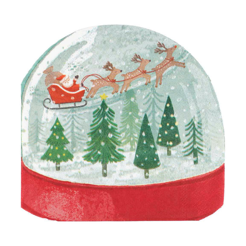 Snow-globe Shaped Christmas Paper Napkins Pack of 16