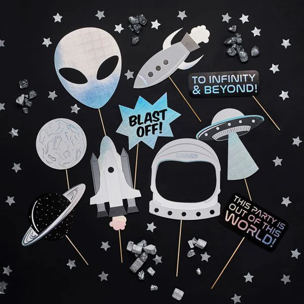 Space Party Photo Booth Props Pack of 10