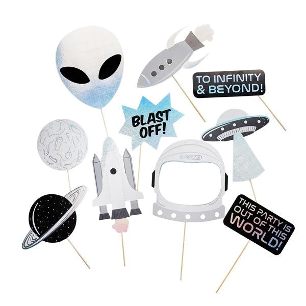 Space Party Photo Booth Props Pack of 10