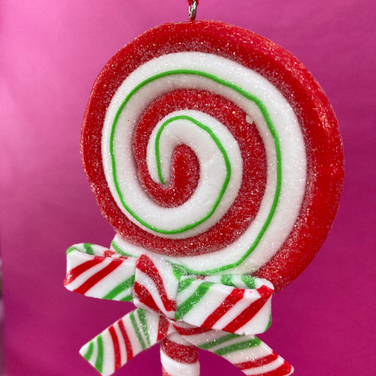 Spiral Lollipop Shaped Bauble 3D Hanging Christmas Tree Decorations