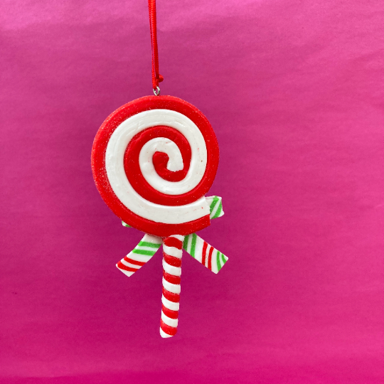 Spiral Lollipop Shaped Bauble 3D Hanging Christmas Tree Decorations