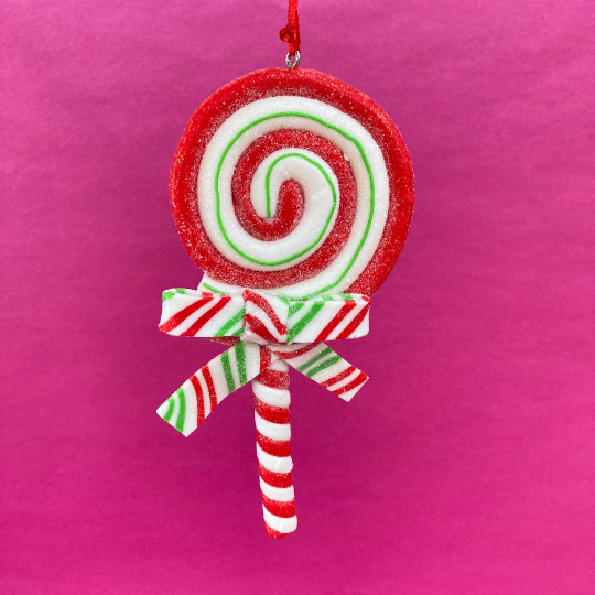 Spiral Lollipop Shaped Bauble 3D Hanging Christmas Tree Decorations