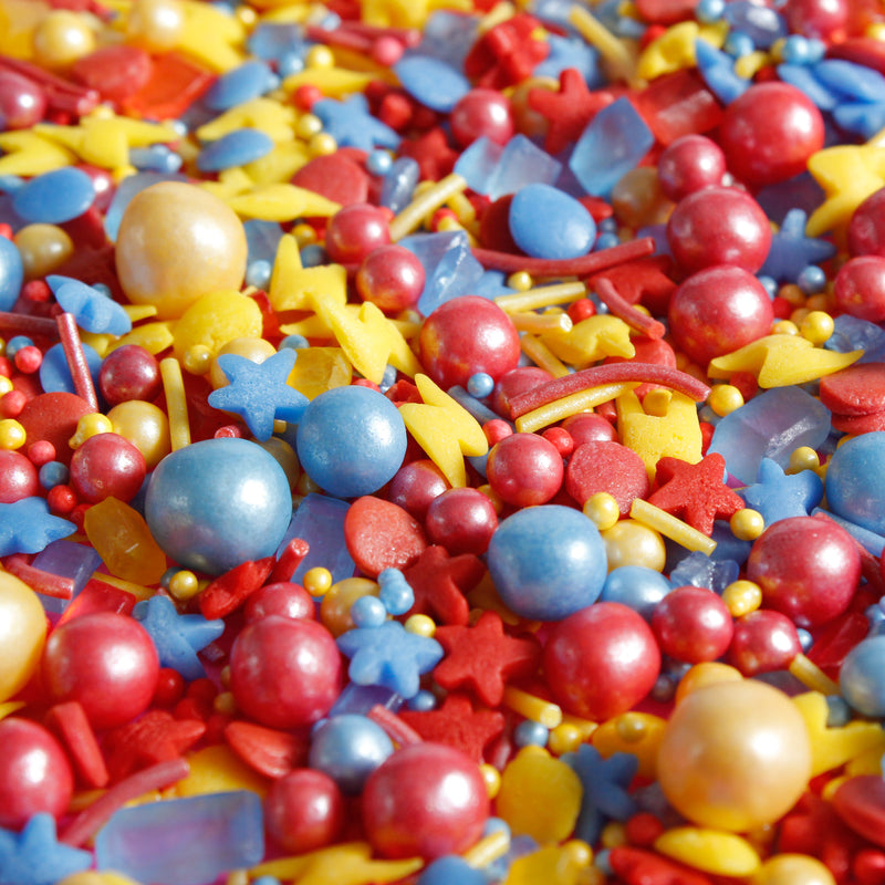 KAPOW Super Hero Inspired Sprinkle Mix Red Yellow and Blue (Best Before 30 Jun 2024)