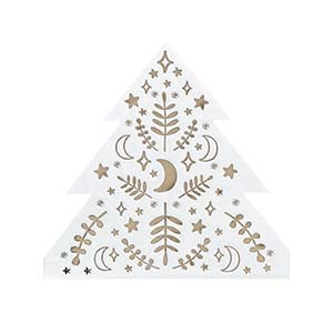 Christmas Tree Napkins With Gold Foil Pack of 16