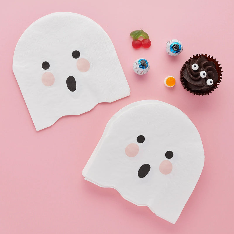 White Halloween Ghost Napkins Pack of 20