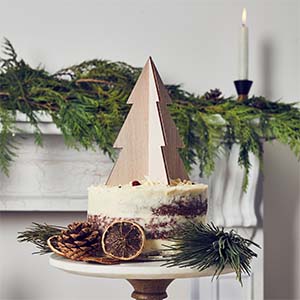 Christmas Tree Wooden Cake Topper Pack of 1