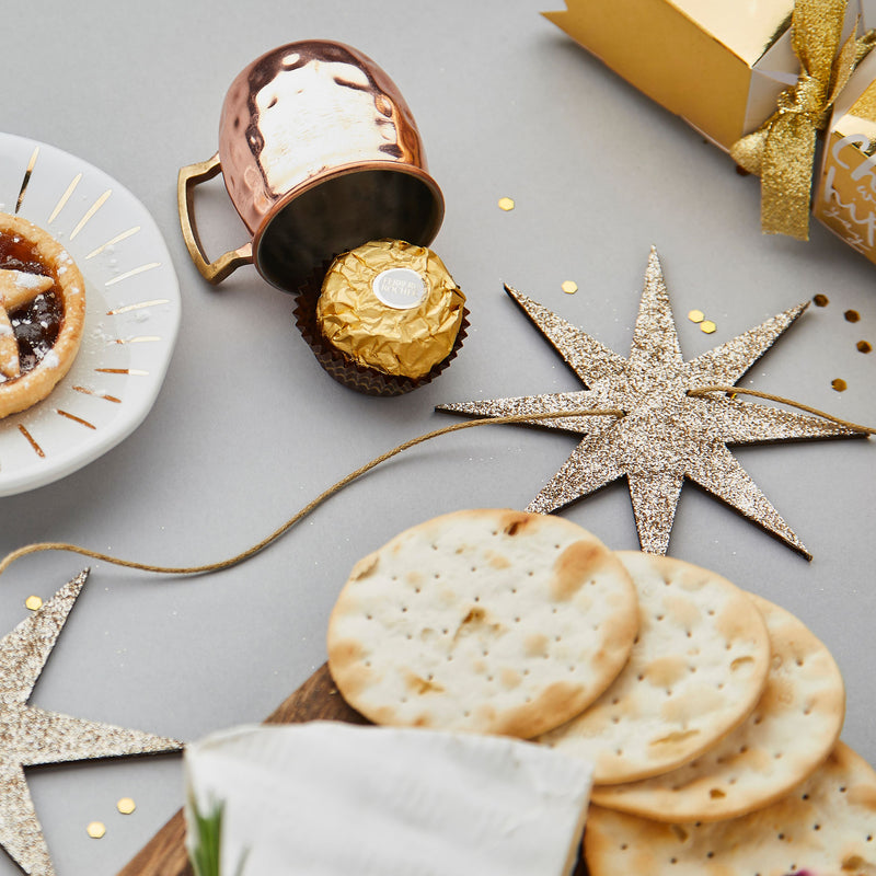 Wooden Glittery Star Christmas Garland 2 Metres