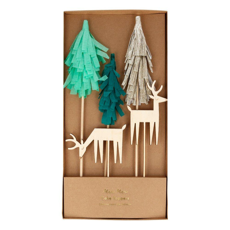 Woodland Christmas Cake Topper Pack of 5