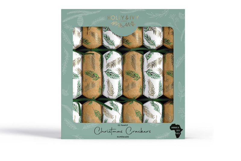 Festive Woodland Sprigs Christmas Crackers Pack of 12