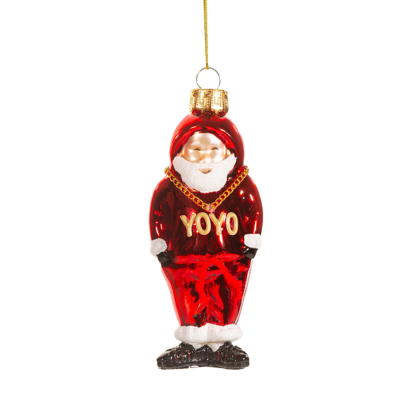 Yo Yo Yo Santa Hanging Christmas Bauble